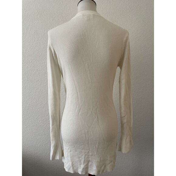 L'Agence Sweater Cardigan Lucas Ribbed V Neck Bell Sleeve Knit - Picture 6 of 12